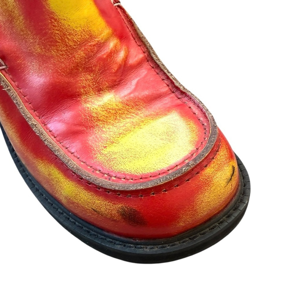 RARE Vintage Y2K Steve Madden Heat Map Chunky Platform Leather Loafers Size 8 - Picture 10 of 12